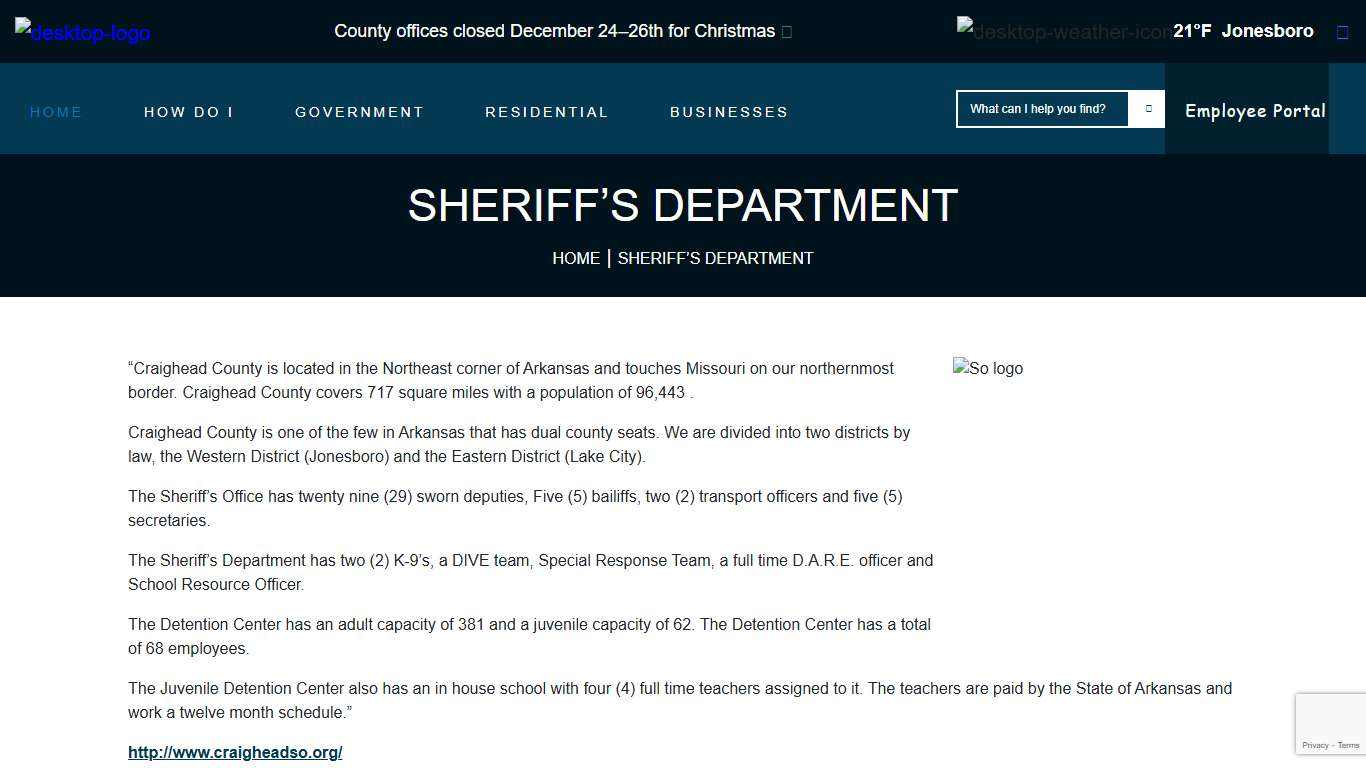 Craighead County Arkansas › SHERIFF’S DEPARTMENT