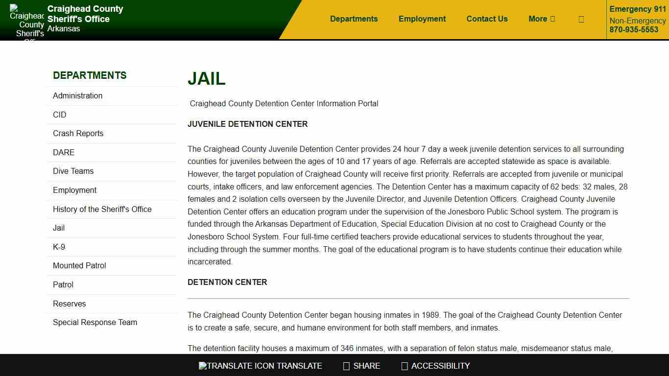 Jail Craighead County Arkansas Sheriff's Office Jonesboro - Lake City